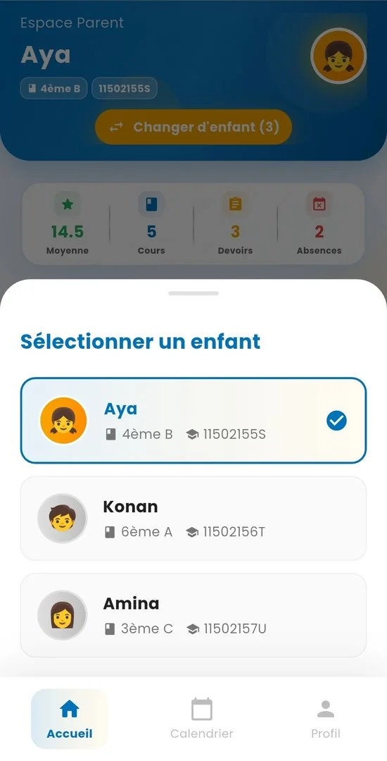 Tableau de bord parent 2