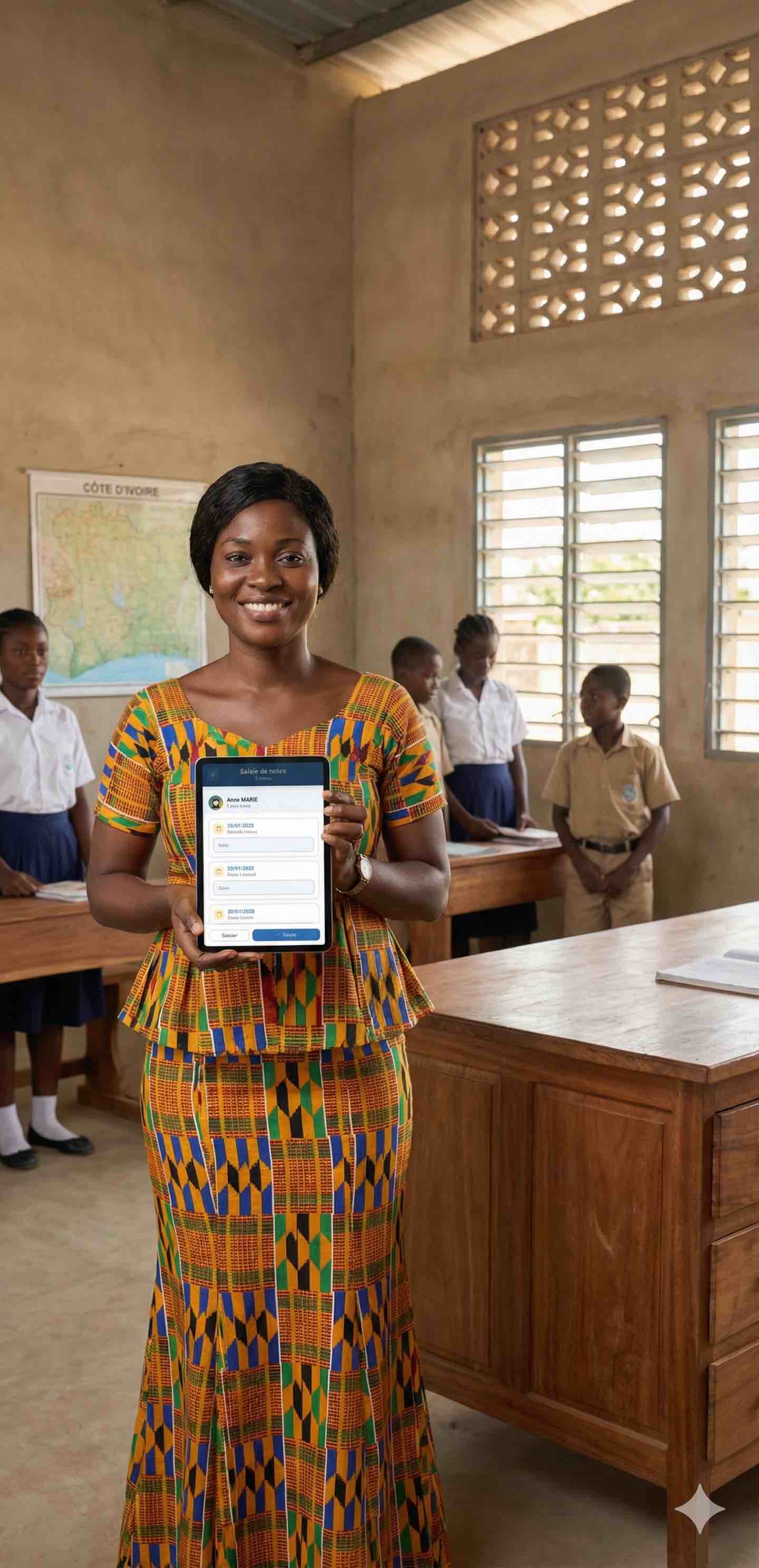 Enseignant et parents en discussion