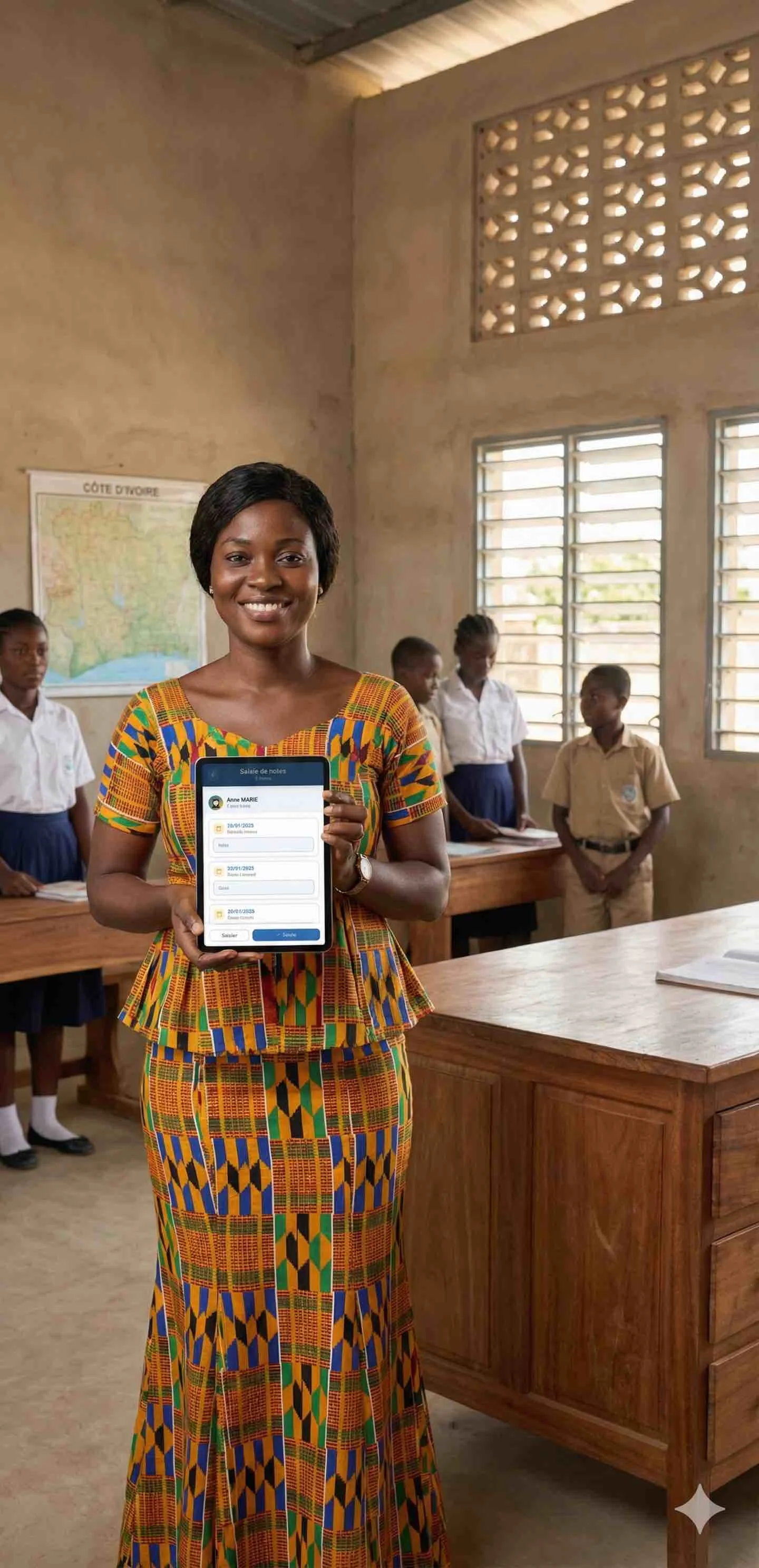 Enseignant et parents en discussion